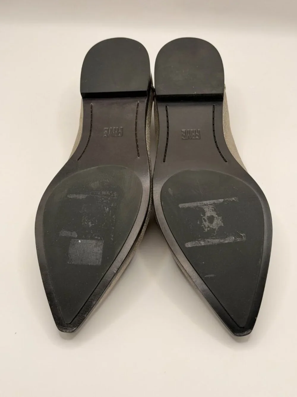 Frye Women Pewter Kenzie Venetian Pointed Toe Flat Sz 7.5